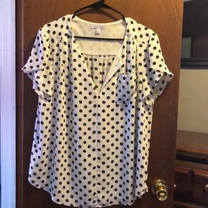 41 Hawthorn deep V neck polka dot top size XXL